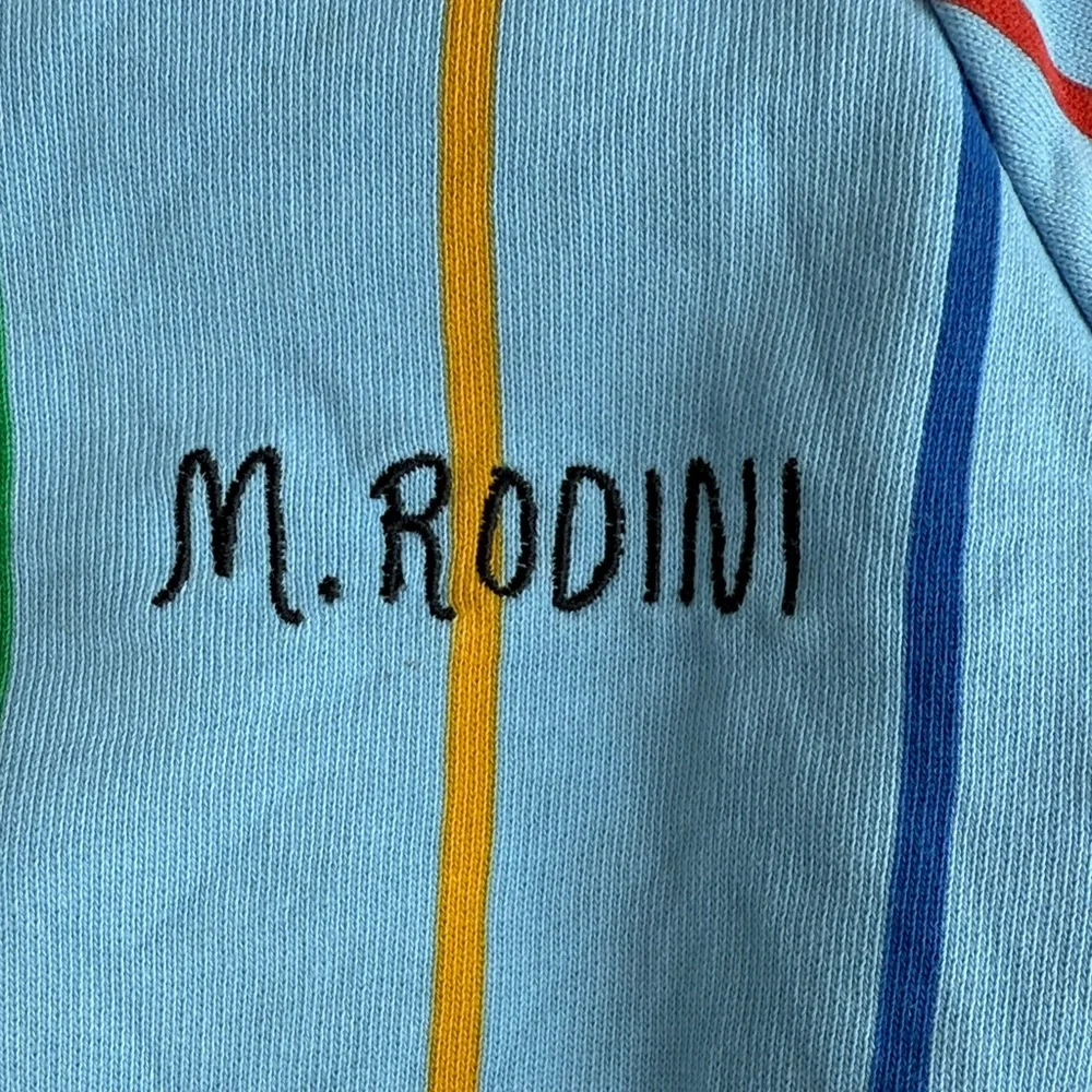 Mini Rodini Light Blue Rainbow Stripe Sweatshirt & Joggers Set